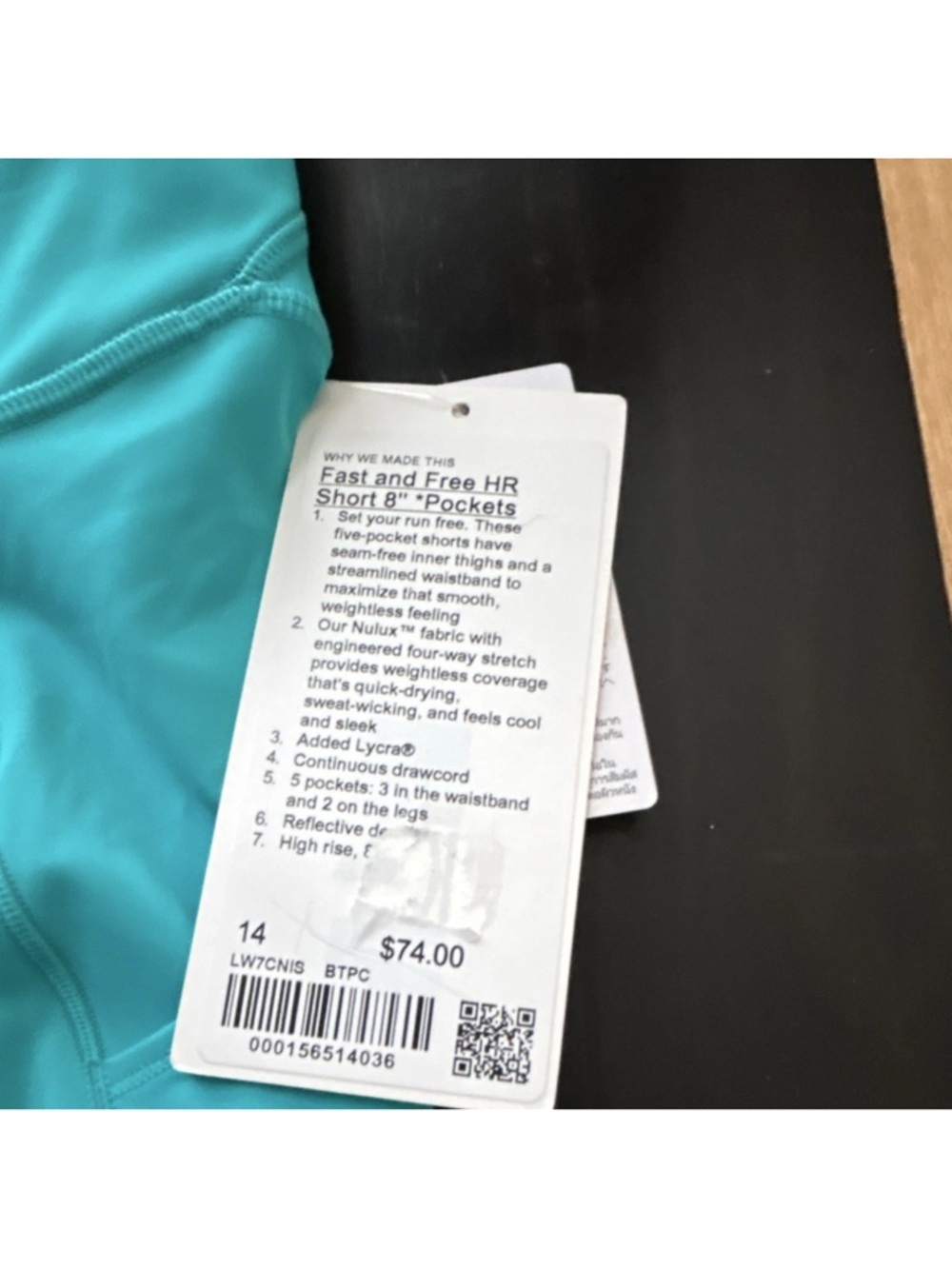 lululemon athletica Teal High-Rise Athletic Shorts NEW NEVER WORN - Picture 2 of 9